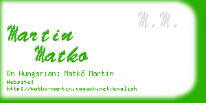 martin matko business card