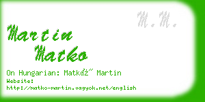 martin matko business card